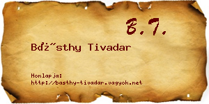 Básthy Tivadar névjegykártya